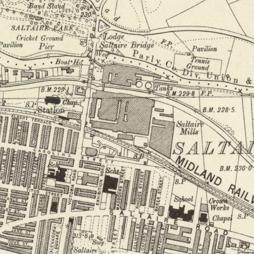 Historic Ordnance Survey map of Saltaire, Shipley